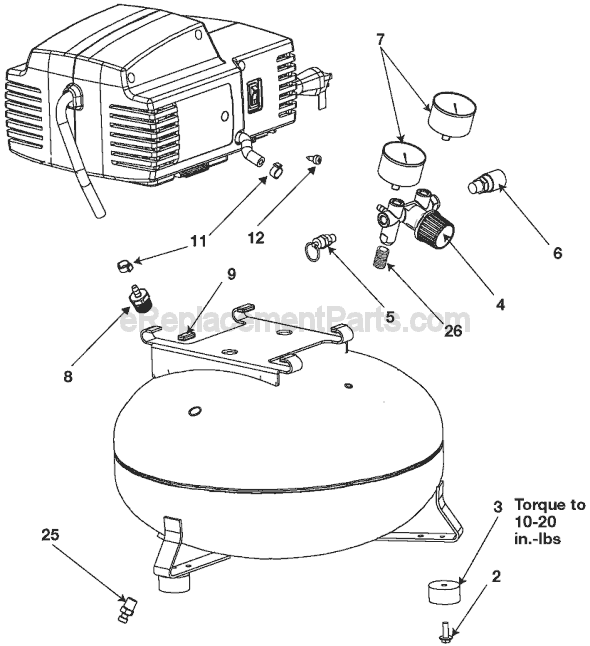 Page A Diagram and Parts List for CFFN250T Type 0 Porter Cable Compressor